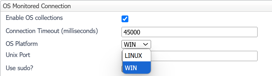 Select the OS platform